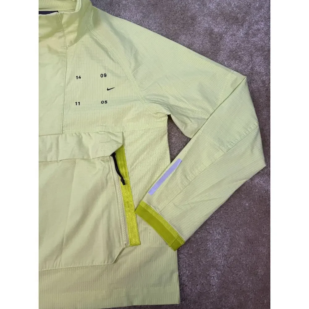 Nike Tech Pack Jacket Mens Small Yellow 1/2 Zip Pullover Windbreaker CK0710-010